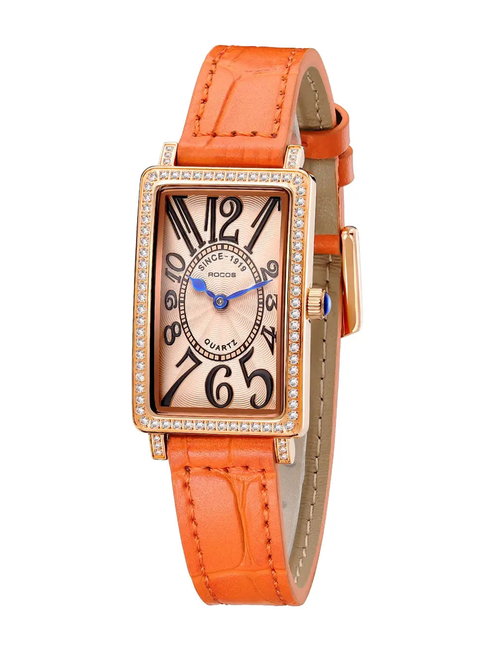 ROCOSJEWE Reloj Rectangular Con Números Arábigos Para Mujer