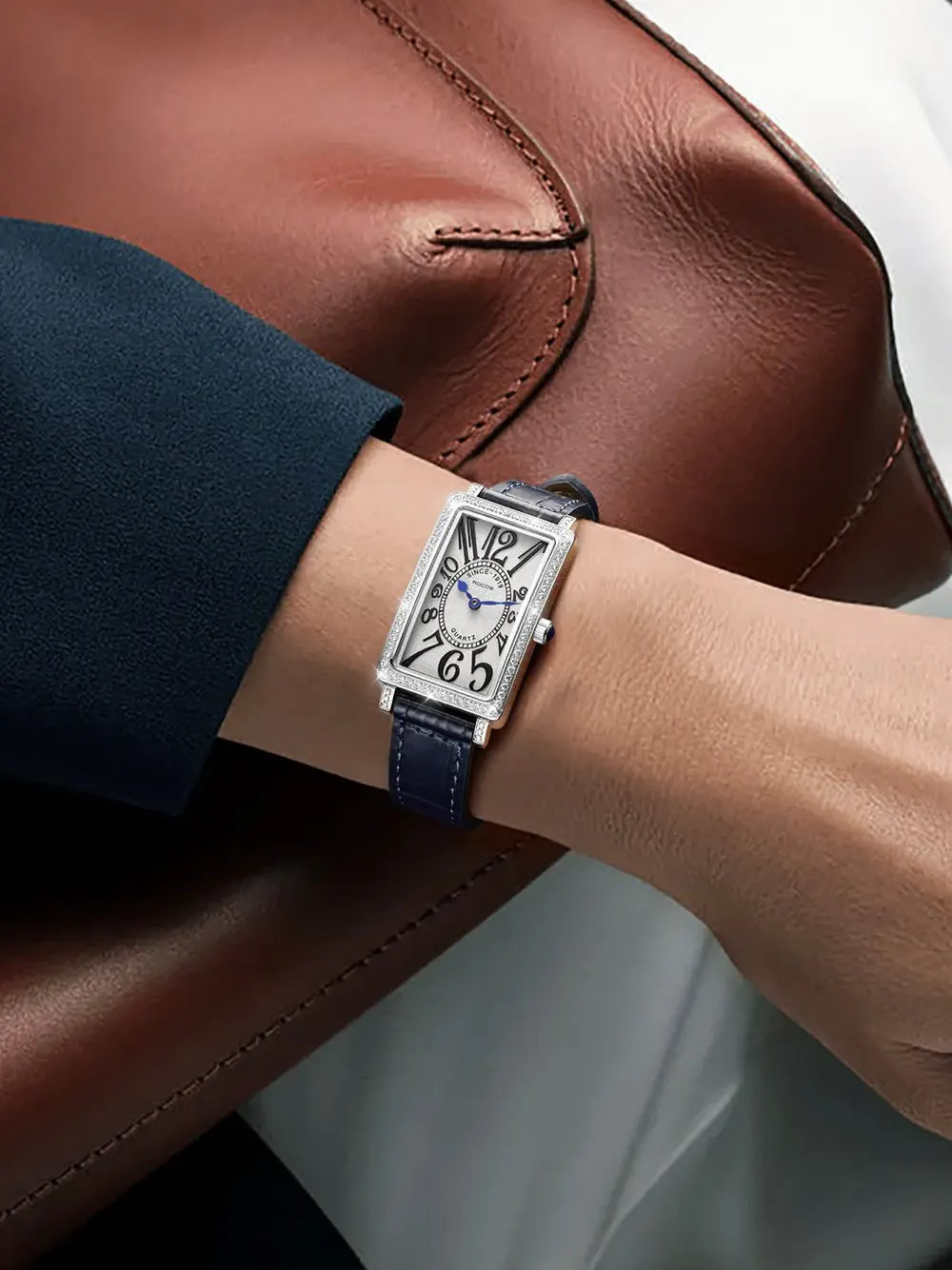 ROCOSJEWE Reloj Rectangular Con Números Arábigos Para Mujer