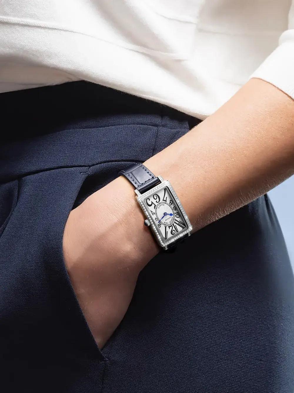 ROCOSJEWE Reloj Rectangular Con Números Arábigos Para Mujer